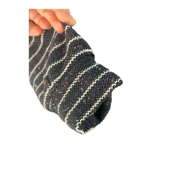 LOFT Striped Button Back Swing Dress in Navy Multi Color Specks & Metallic - Picture 6 of 15